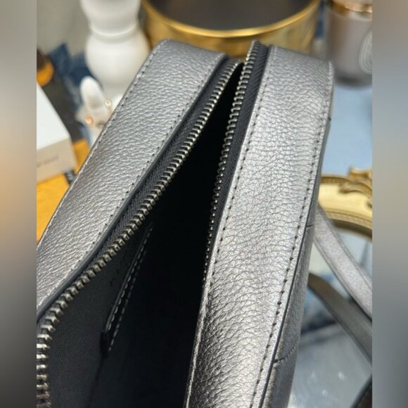 🆕 KURT GEIGER LONDON 🧿 NWOT Leather Crossbody Camera Bag, Gunmetal Silver - Picture 10 of 16